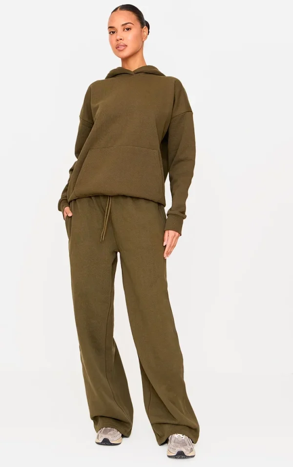 Olive Premium Thin Waistband Straight Leg Sweatpants