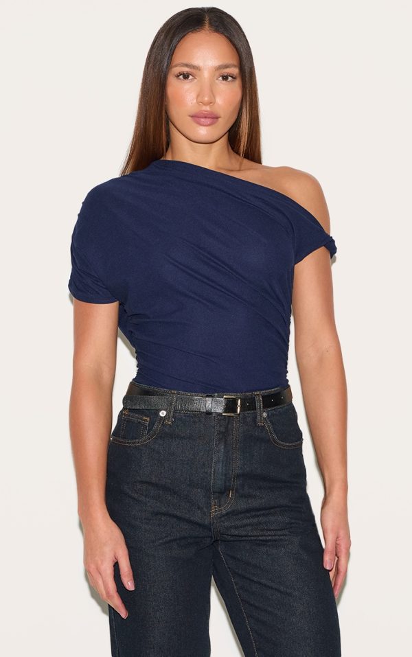 Tall Navy Soft Touch Twist Detail Bodysuit