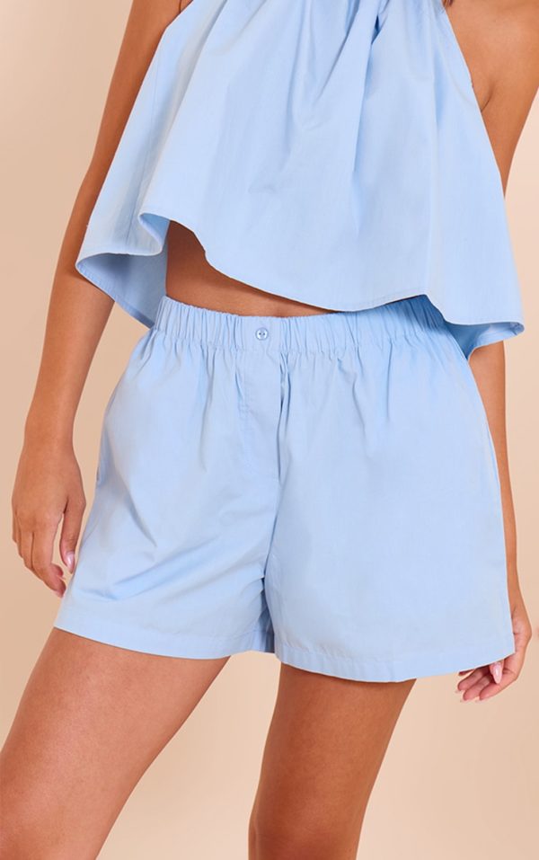 Sky Blue Poplin Floaty Shorts