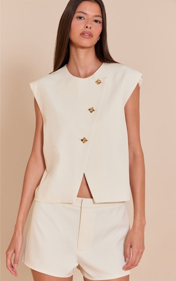 Almond Tailored Mini Shorts
