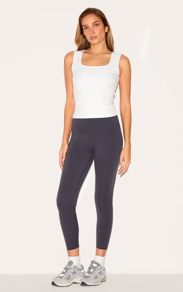 Charcoal Sculpt Cropped Gym Leggings