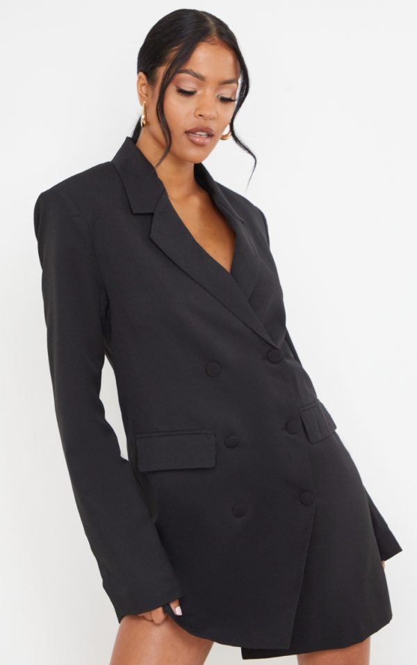 Tall  Black Oversized Blazer Dress
