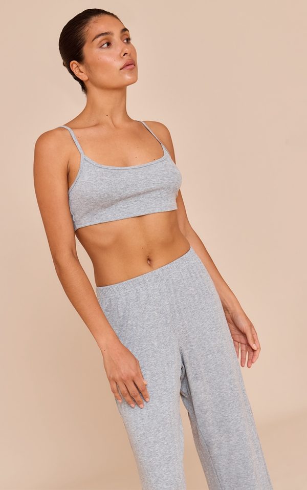 Petite Grey Marl Pointelle Pj Bralette