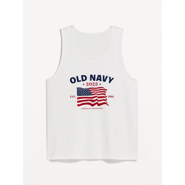 2025 Flag Graphic Tank Top - Bright White