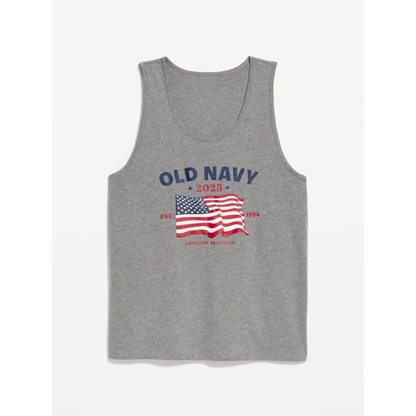 2025 Flag Graphic Tank Top - Dark Heather Gray