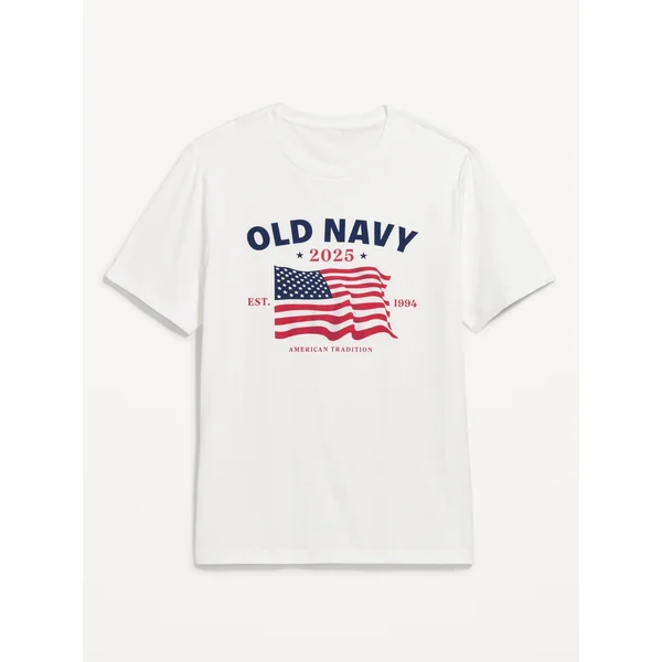 2025 Flag Graphic T-Shirt - Bright White