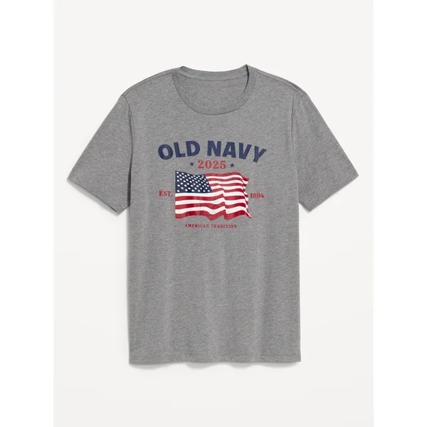 2025 Flag Graphic T-Shirt - Dark Heather Gray