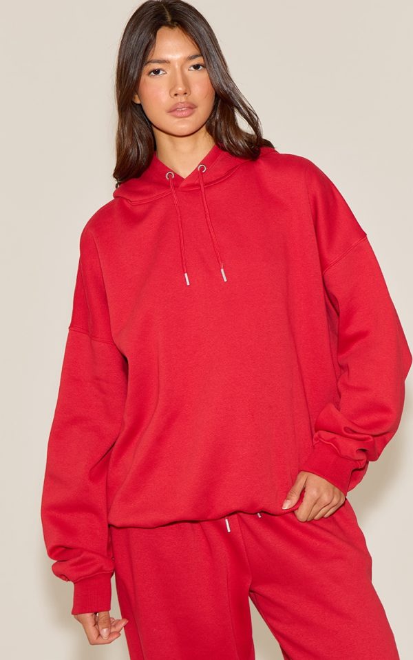 Bright Red Oversized Hoodie