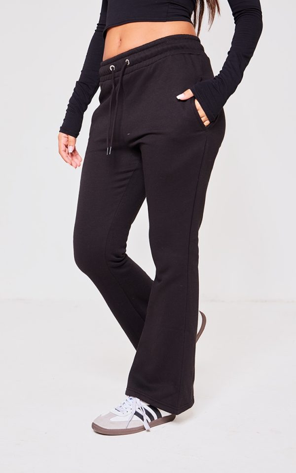 Petite Black Skinny Flared Sweatpants