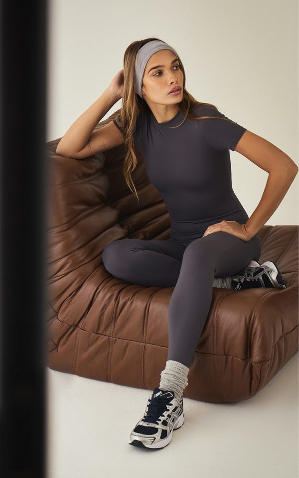 Charcoal Ultimate Sculpt Short Sleeve Unitard