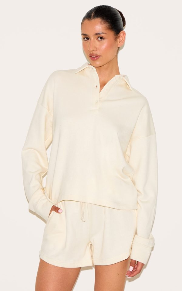 Tall Cream Loopback Mini Sweat Shorts