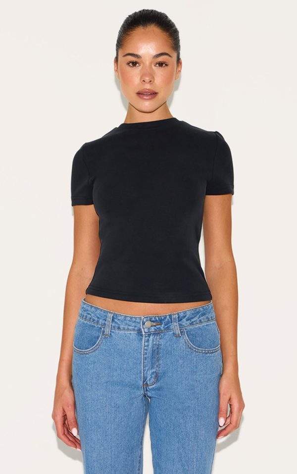 Black Premium Soft Touch Fitted T Shirt