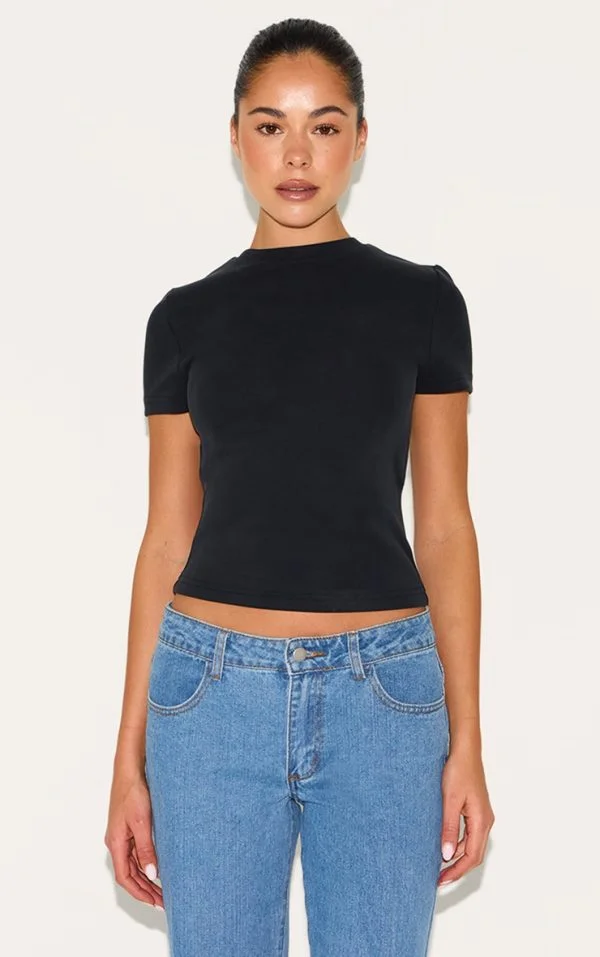 Black Premium Soft Touch Fitted T Shirt