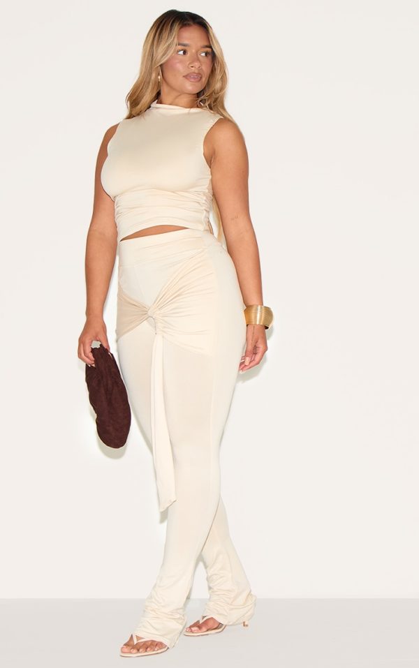 Shape Butter Cream Super Soft Wrap Drape Flare Pant
