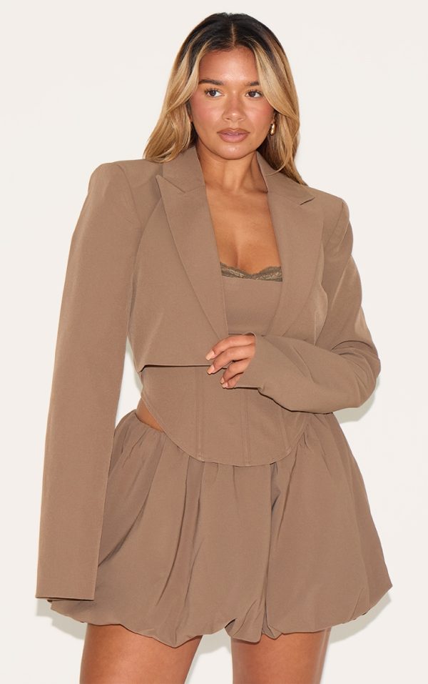 Shape Mocha Tailored Cropped Blazer