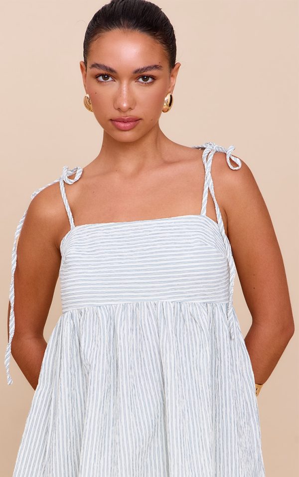 Sage Green Woven Textured Striped Floaty Top