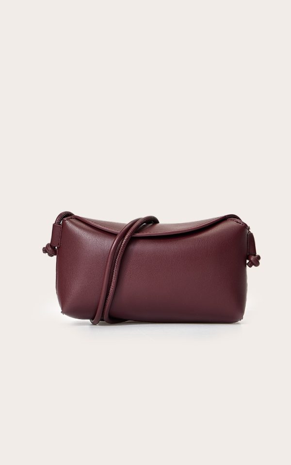 Plum Soft PU Spaghetti Strap Cross Body Bag