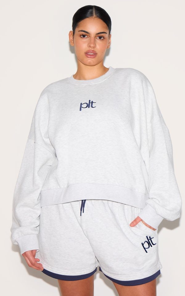 Plus Ash Grey Plt Sweatshirt