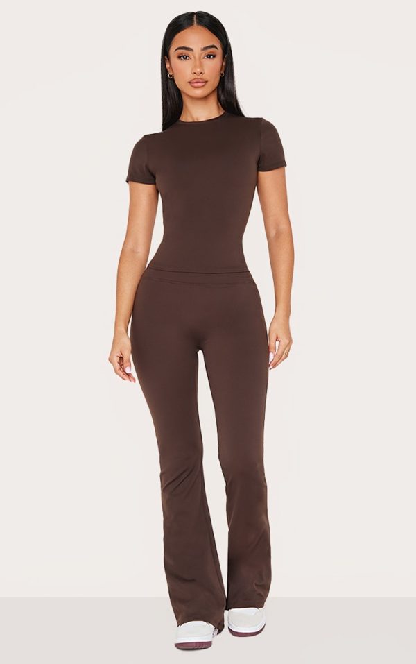 Petite Espresso Sculpt High Waist Flared Yoga Pants