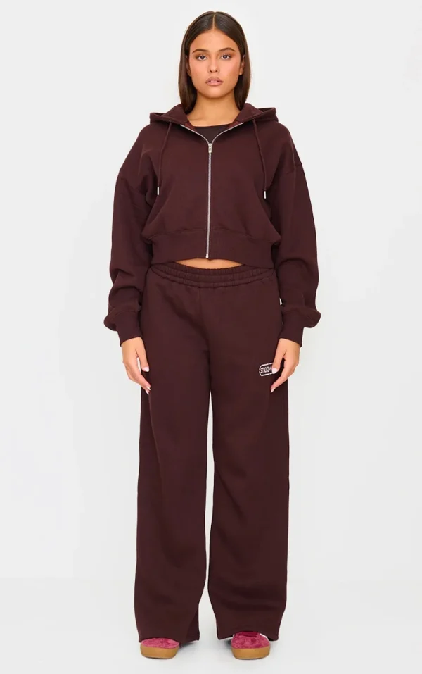 Chocolate Studio Archives Embroidered Wide Leg Sweatpants