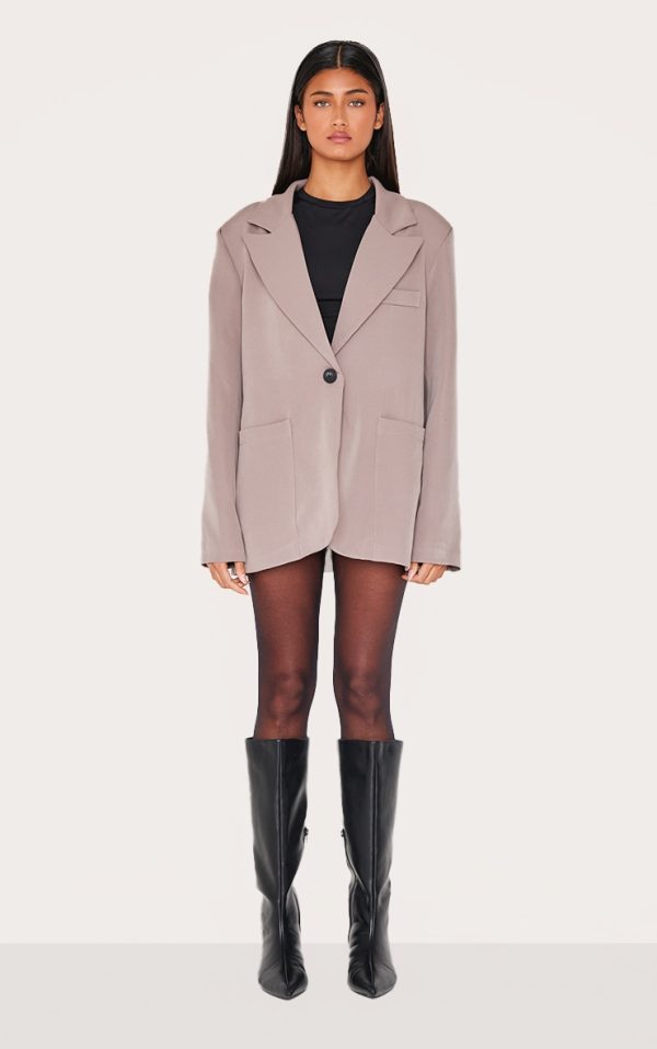 Cappuccino Minimal Single Breasted Blazer