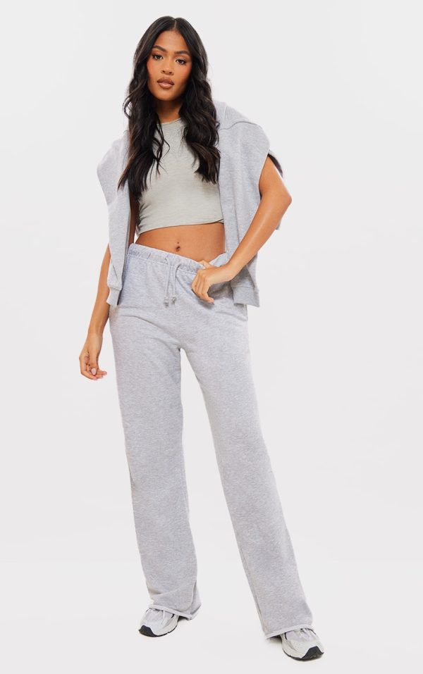 Tall Grey Marl Basic Raw Hem Sweatpants