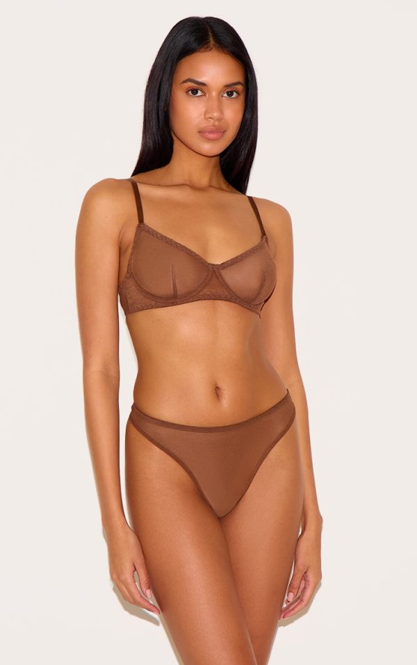 Chocolate Mesh Underwired Bra