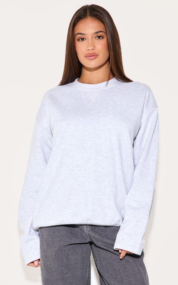Ash Grey Premium Oversized Crew Neck Sweatshirt