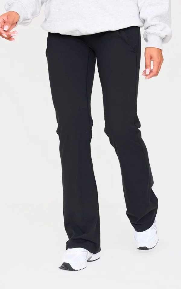 Maternity Black Snatched Sculpt Pocket Flared Leggings