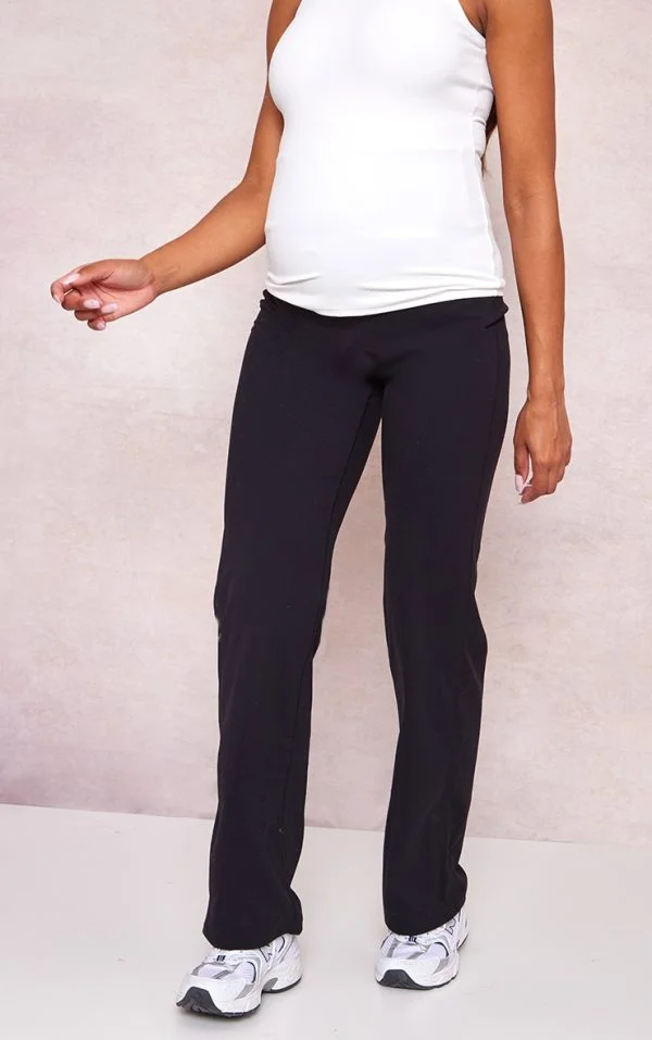 Maternity Black Snatched Sculpt Flared Pants