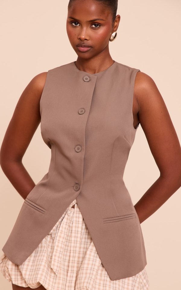 Mushroom Button Up Sleeveless Vest