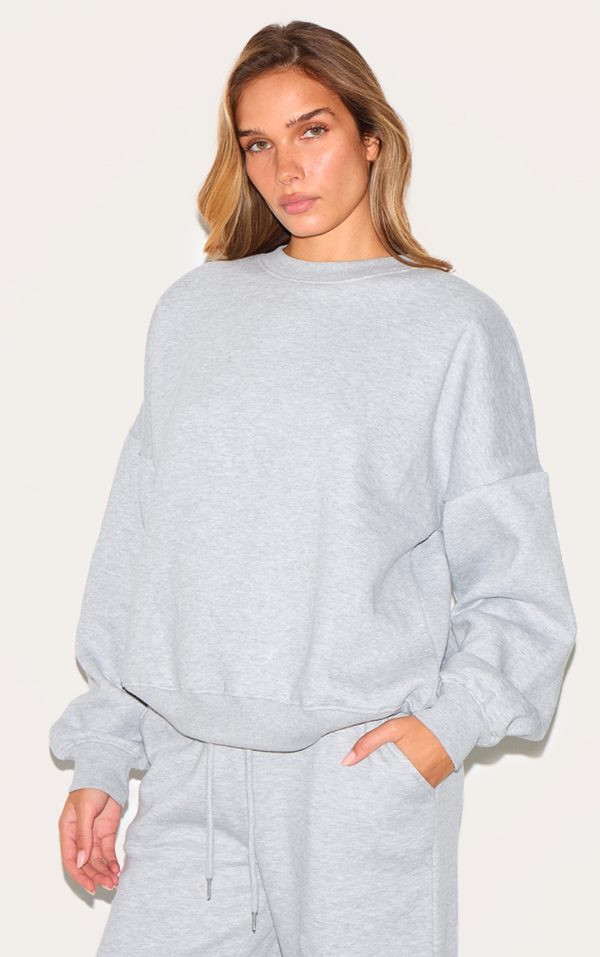 Ash Grey Oversized Long Sleeve Sweatshirt