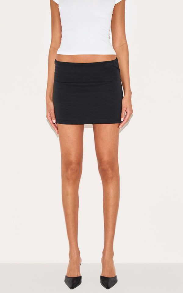 Black Soft Touch Mini Skirt