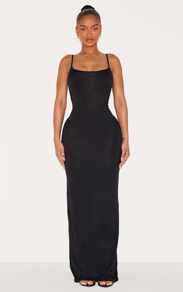 Shape Black Jersey Strappy Maxi Dress