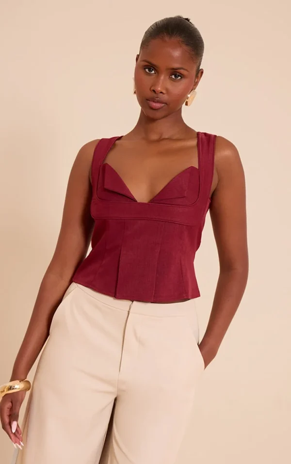 Deep Red Layered Corset