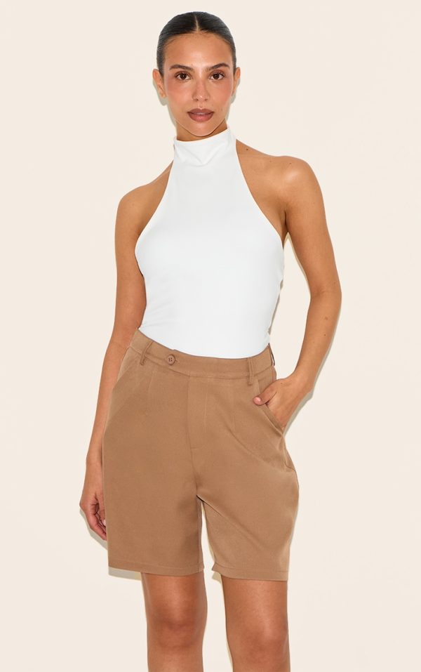 Petite White Extreme Halterneck Top