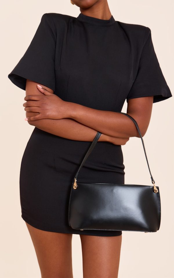 Black Matte Shoulder Teardrop Strap Bag