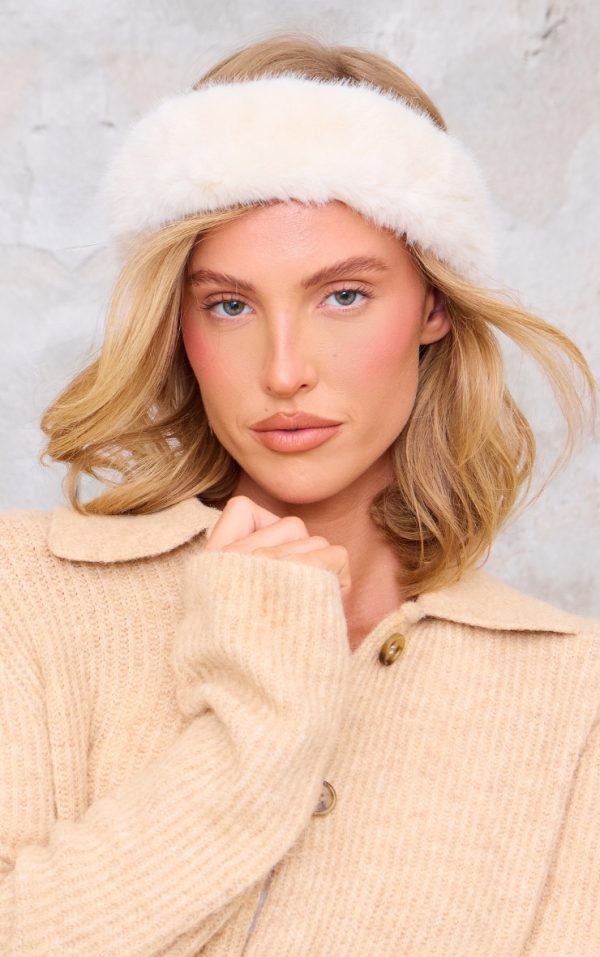 Cream Soft Faux Fur Headband