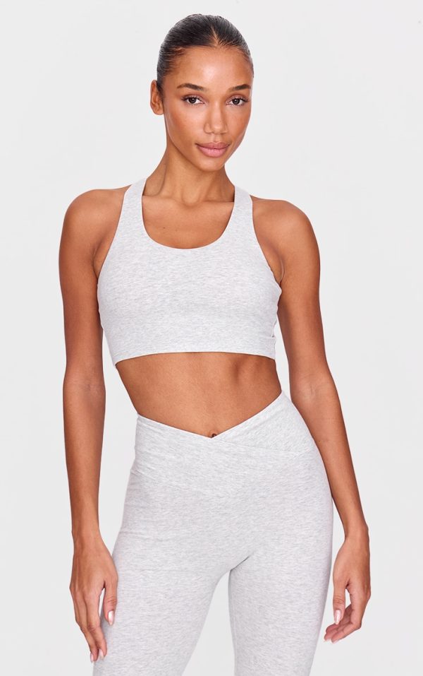 Ash Grey Marl Ultimate Sculpt Double Layer Padded Sports Bra