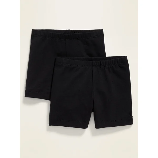 2-Pack Biker Shorts for Toddler Girls - Black
