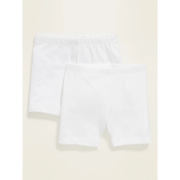 2-Pack Biker Shorts for Toddler Girls - Warm White