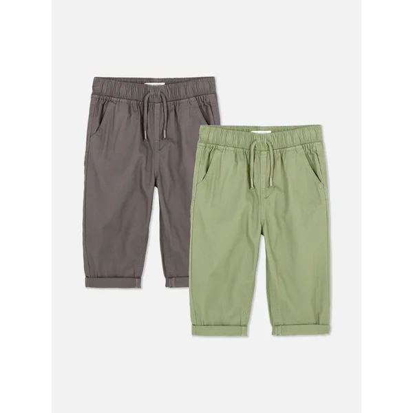 2-Pack Canvas Drawstring Pants - Olive
