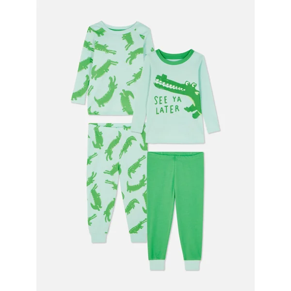 2-Pack Crocodile Long Pajamas - Gray