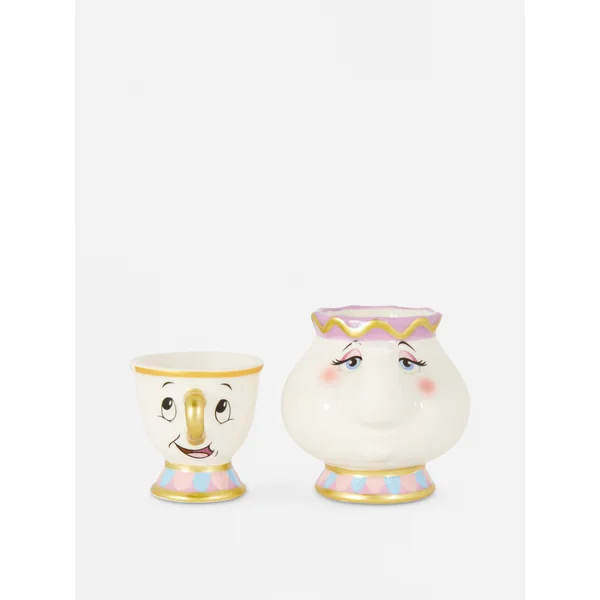 2-Pack Disney’s The Beauty and The Beast Egg Cups - White