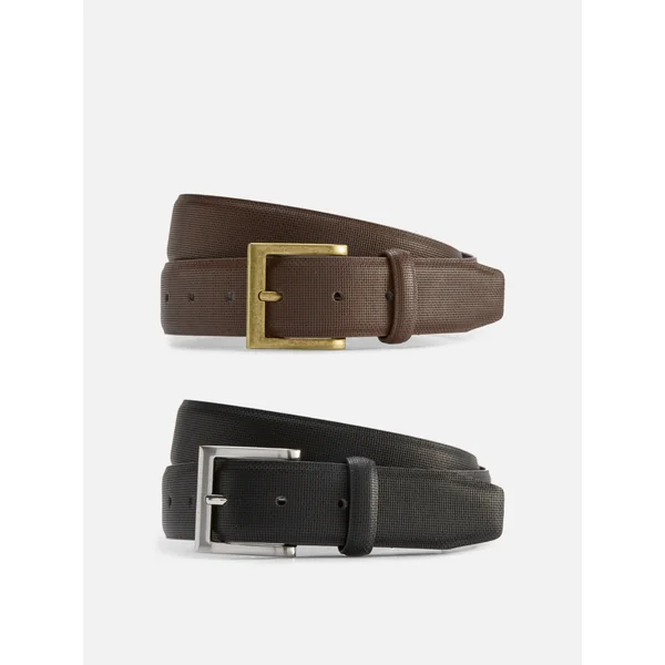 2-Pack Embossed Belts - Black