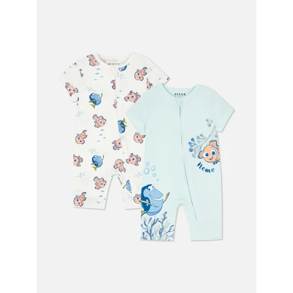 2-Pack Finding Nemo Rompers - Blue