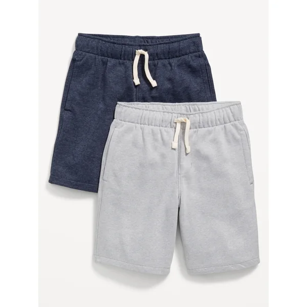 2-Pack Fleece Jogger Shorts for Boys (At Knee) - OLX FLEECE SHO:NVY/CMBO