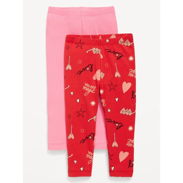 2-Pack Full-Length Leggings for Toddler Girls - VALENTINE
