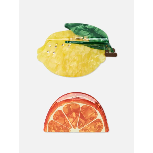 2-Pack Hair Claws - Orange