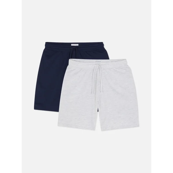 2-Pack Jersey Drawstring Pajama Shorts - Gray Heather